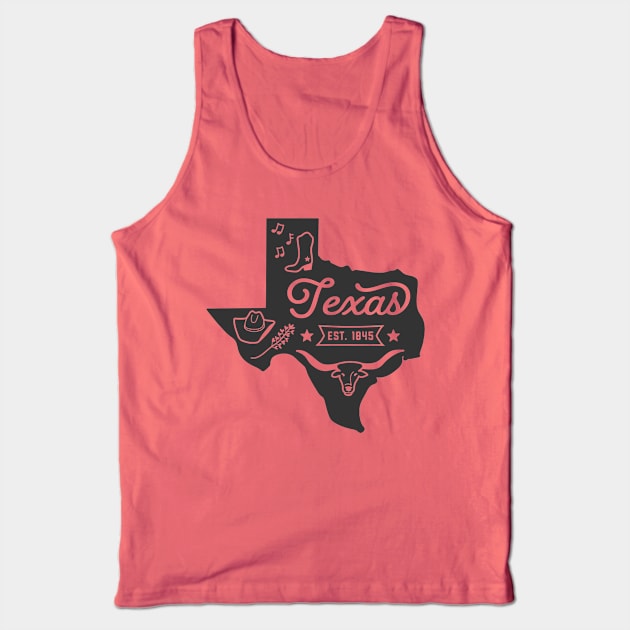 State of Texas Graphic Tee Tank Top by MN Favorites